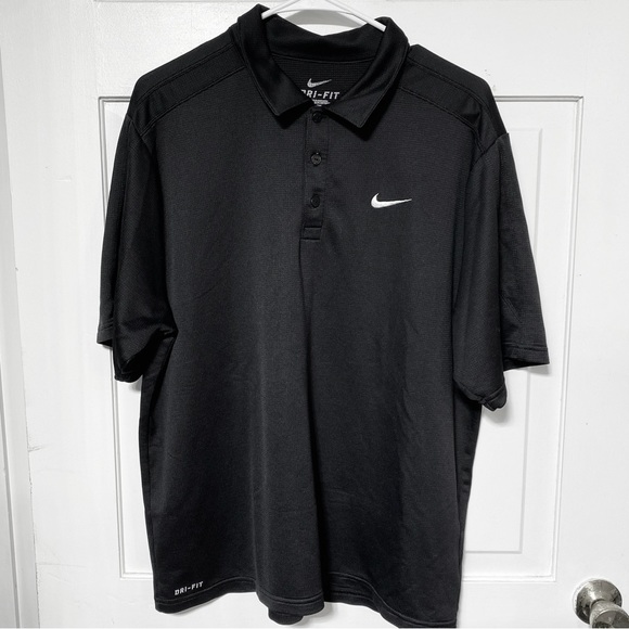 Nike Dri-FIT Men’s Tennis Polo Black - Picture 1 of 5